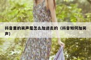 抖音里的笑声是怎么加进去的（抖音如何加笑声）