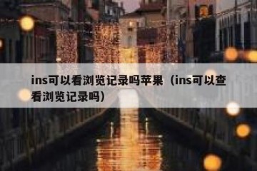 ins可以看浏览记录吗苹果（ins可以查看浏览记录吗）