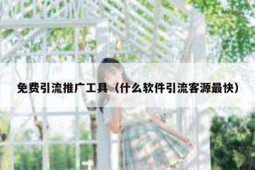 免费引流推广工具（什么软件引流客源最快）