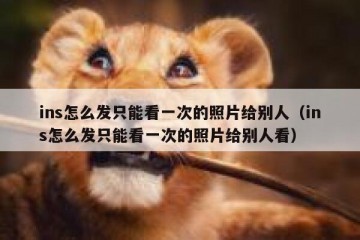 ins怎么发只能看一次的照片给别人（ins怎么发只能看一次的照片给别人看）