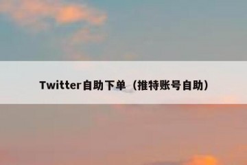 Twitter自助下单（推特账号自助）