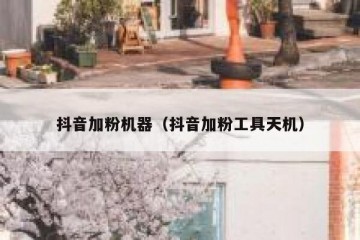 抖音加粉机器（抖音加粉工具天机）