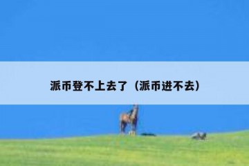 派币登不上去了（派币进不去）