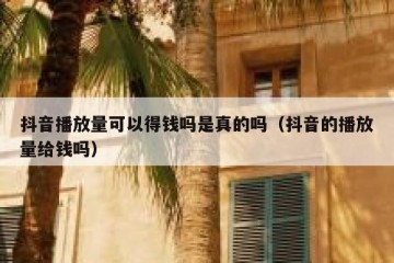 抖音播放量可以得钱吗是真的吗（抖音的播放量给钱吗）