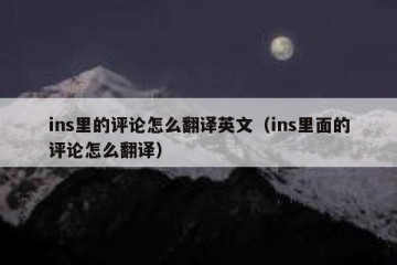 ins里的评论怎么翻译英文（ins里面的评论怎么翻译）