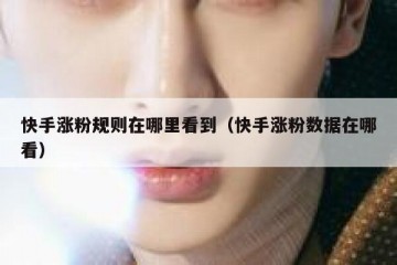 快手涨粉规则在哪里看到（快手涨粉数据在哪看）