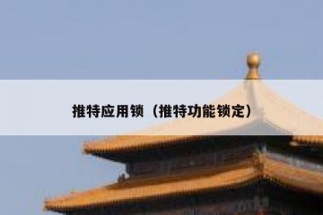推特应用锁（推特功能锁定）