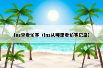 ins查看访客（ins从哪里看访客记录）