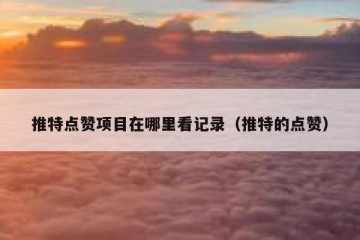推特点赞项目在哪里看记录（推特的点赞）
