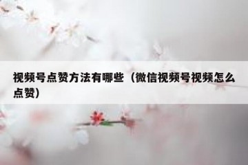 视频号点赞方法有哪些（微信视频号视频怎么点赞）