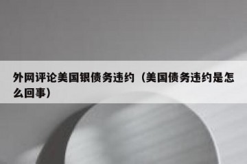 外网评论美国银债务违约（美国债务违约是怎么回事）