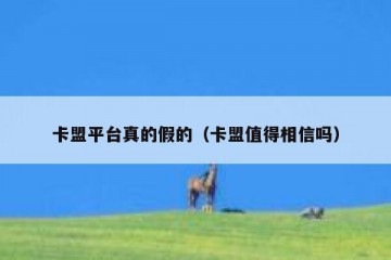 卡盟平台真的假的（卡盟值得相信吗）