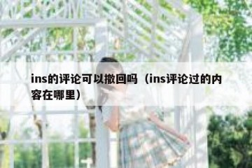 ins的评论可以撤回吗（ins评论过的内容在哪里）