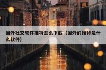 国外社交软件推特怎么下载（国外的推特是什么软件）