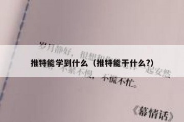 推特能学到什么（推特能干什么?）