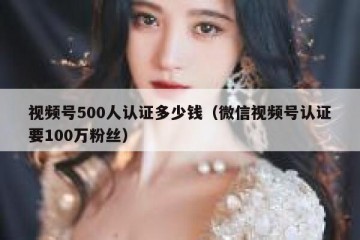 视频号500人认证多少钱（微信视频号认证要100万粉丝）