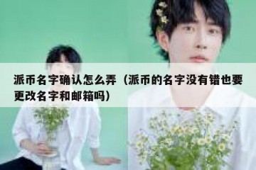 派币名字确认怎么弄（派币的名字没有错也要更改名字和邮箱吗）