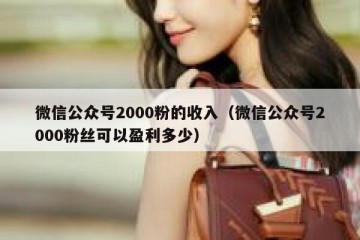 微信公众号2000粉的收入（微信公众号2000粉丝可以盈利多少）