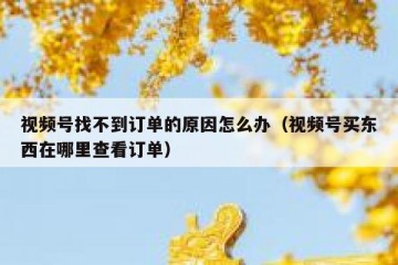 视频号找不到订单的原因怎么办（视频号买东西在哪里查看订单）