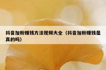 抖音加粉赚钱方法视频大全（抖音加粉赚钱是真的吗）