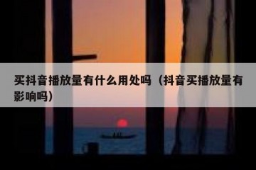 买抖音播放量有什么用处吗（抖音买播放量有影响吗）