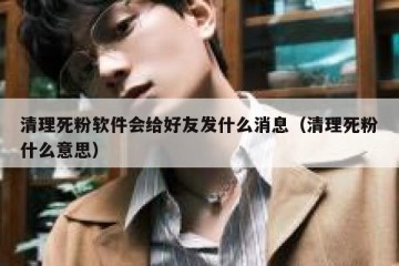 清理死粉软件会给好友发什么消息（清理死粉什么意思）