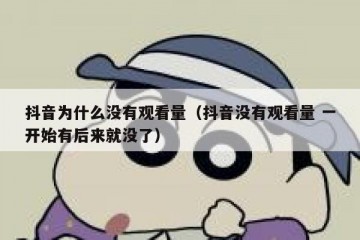 抖音为什么没有观看量（抖音没有观看量 一开始有后来就没了）