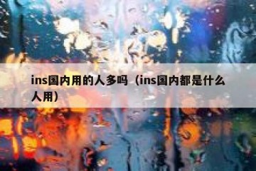ins国内用的人多吗（ins国内都是什么人用）