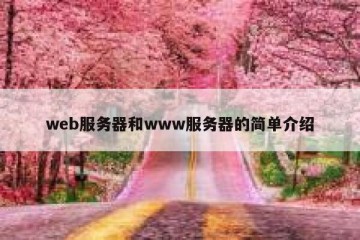 web服务器和www服务器的简单介绍