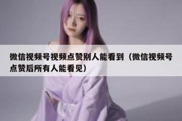 微信视频号视频点赞别人能看到（微信视频号点赞后所有人能看见）