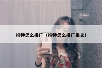 推特怎么推广（推特怎么推广推文）