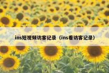 ins短视频访客记录（ins看访客记录）