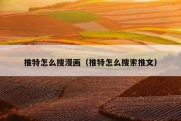 推特怎么搜漫画（推特怎么搜索推文）