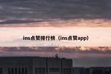 ins点赞排行榜（ins点赞app）