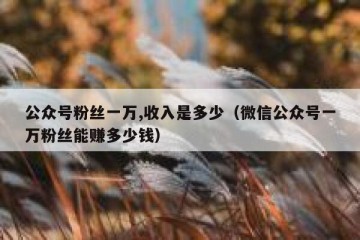 公众号粉丝一万,收入是多少（微信公众号一万粉丝能赚多少钱）