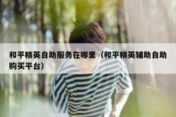 和平精英自助服务在哪里（和平精英辅助自助购买平台）
