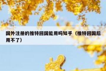 国外注册的推特回国能用吗知乎（推特回国后用不了）