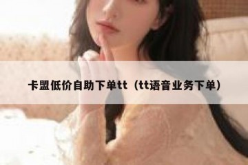 卡盟低价自助下单tt（tt语音业务下单）