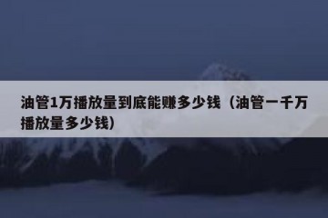 油管1万播放量到底能赚多少钱（油管一千万播放量多少钱）