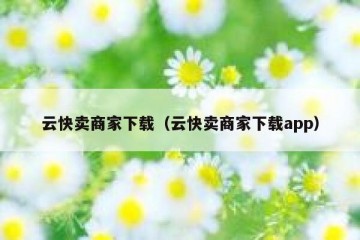 云快卖商家下载（云快卖商家下载app）