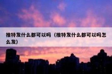 推特发什么都可以吗（推特发什么都可以吗怎么发）