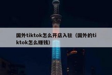 国外tiktok怎么开店入驻（国外的tiktok怎么赚钱）