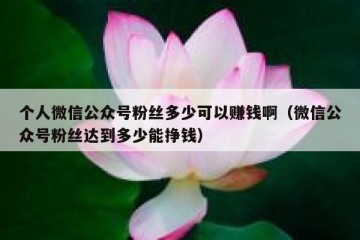 个人微信公众号粉丝多少可以赚钱啊（微信公众号粉丝达到多少能挣钱）