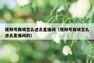 视频号商城怎么进去直播间（视频号商城怎么进去直播间的）