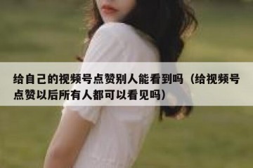 给自己的视频号点赞别人能看到吗（给视频号点赞以后所有人都可以看见吗）