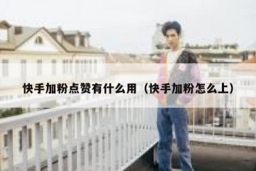 快手加粉点赞有什么用（快手加粉怎么上）