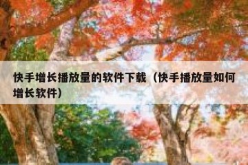 快手增长播放量的软件下载（快手播放量如何增长软件）