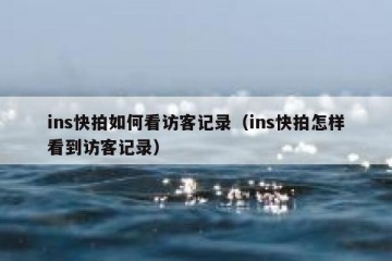 ins快拍如何看访客记录（ins快拍怎样看到访客记录）