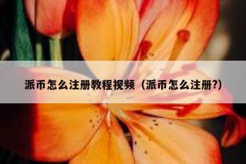 派币怎么注册教程视频（派币怎么注册?）