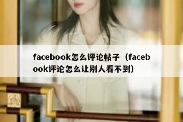 facebook怎么评论帖子（facebook评论怎么让别人看不到）